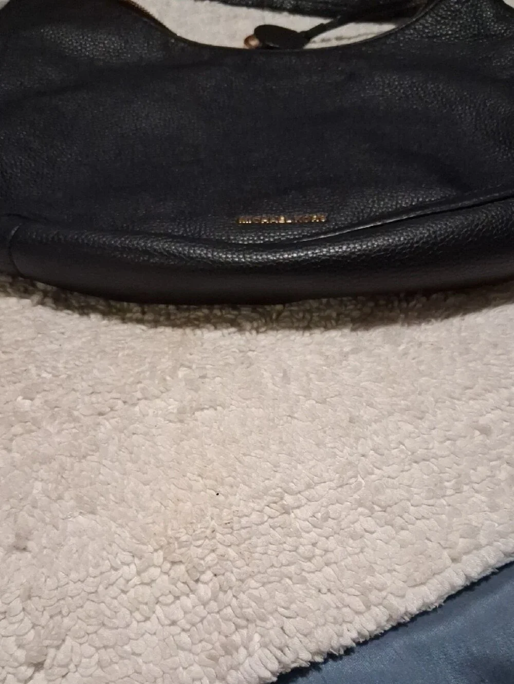 Michael Kors Black Pebbled Leather Hobo with Gold Hardware